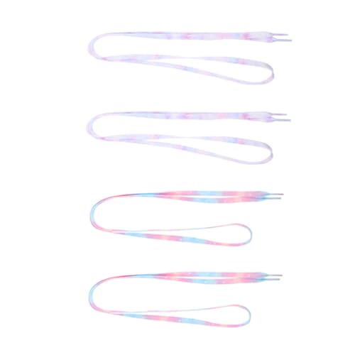 CLISPEED 2 Paare Flache Tie dye Schnürsenkel Langlebige Polyester Schuhbänder für Turnschuhe Sneaker Sport Freizeitschuhe Kreative Farbverlauf Schnürsenkel für Damen und Herren von CLISPEED