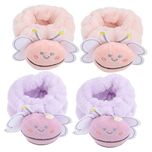 CLISPEED 2 Paare Flanell Waschgesicht Handgelenkbänder für Mädchen Elastische Saugfähige Gesichtswaschbänder Weich und Strapazierfähig Natürlicher Trocknungsprozess Wiederverwendbar für von CLISPEED