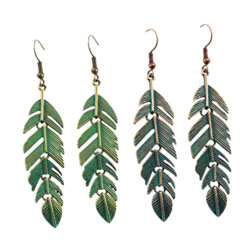 CLISPEED 2 Paare Frauen Retro Ohrringe Hängende Ohrringe Schmuck für Alltag und Besondere Anlässe Passend für Strand und Urlaub von CLISPEED