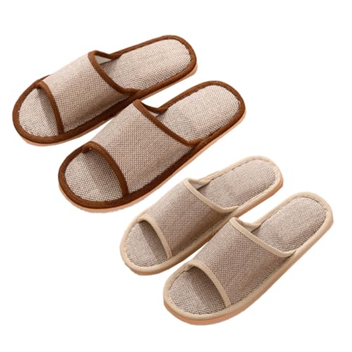 CLISPEED 2 Paare Leichte Damen Hausschuhe Atmungsaktive Sommer Frühling Slipper für Wohnzimmer Büro Rutschfeste Indoor Outdoor Pantoffeln mit Weichem Schaumstoffsohle von CLISPEED