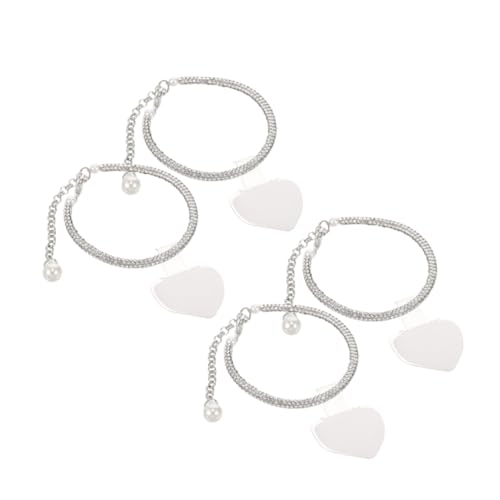 CLISPEED 2 Paare Lose High Heels Schuhriemen mit Perlen und Strasssteinen Abnehmbare Knöchelriemen für Damen Bequeme und Sicherer Halt Absatzerweiterung von CLISPEED