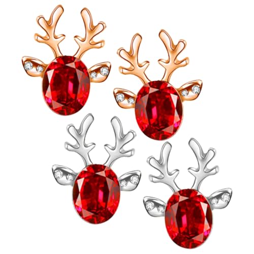 CLISPEED 2 Paare Ohrstecker Ohrschmuck Damen Mädchen Weihnachts Ohrringe Ohrdekorationen für Weihnachten und Festtage von CLISPEED