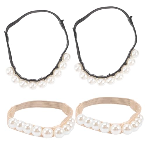 CLISPEED 2 Paare Perlen High Heel Schnürsenkel Elastische Abnehmbare Schuhriemen für Damen Hohe Absätze Anti rutsch Schuhbänder Komfortabel Praktisch von CLISPEED