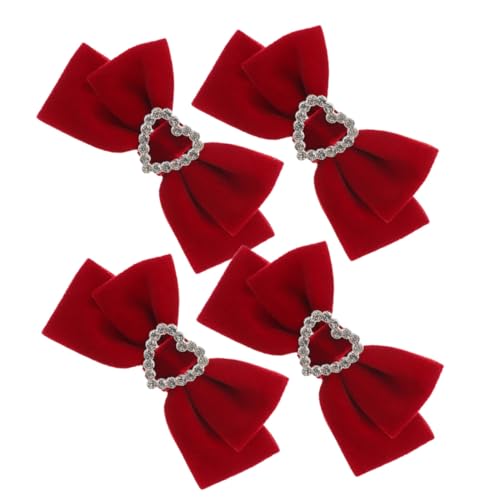 CLISPEED 2 Paare Rote Haarschleifen Clips für Mädchen Große Schleifen Haarklammern Leicht Robust und Elegant für Geburtstage Hochzeiten und Partyfrisuren Haarschmuck von CLISPEED