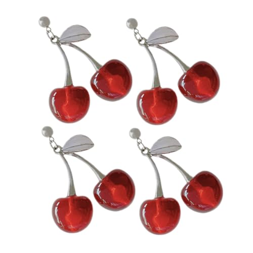 CLISPEED 2 Paare Rote Kirschen Ohrringe Dangle Ohrhänger für Damen Kreative Frucht Schmuck Handgefertigt Modisch Frisch und Stilvoll von CLISPEED