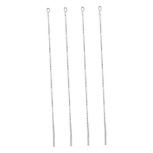 CLISPEED 2 Paare Silber Ohrstecker Lange Ohrfäden Damen Ohrhänger DIY Schmuck Zubehör Allergiefrei Modisch Für Party Hochzeit Geburtstag von CLISPEED