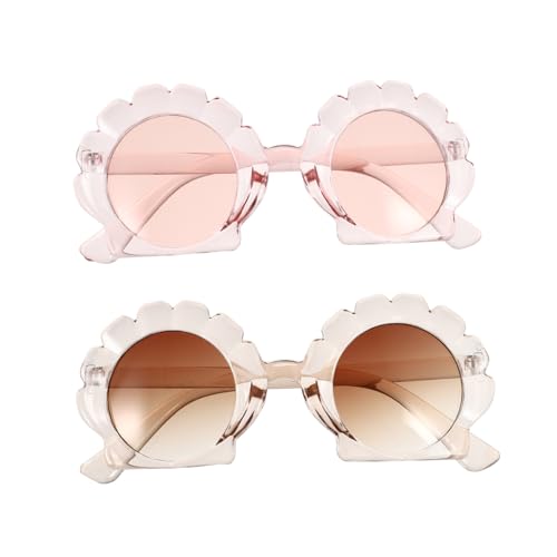 CLISPEED 2 Paare Sonnenbrillen Muschelförmig UV schutz Outdoor Eyewear Vintage Stil Transparent und Modisch für Jungen Mädchen von CLISPEED
