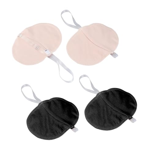 CLISPEED 2 Paare Unsichtbare Achselpads für Damen Wasserfeste Saugfähige Unterarmkissen für Täglichen Gebrauch für Shirts und Blusen Teiliges Schwarz und Hautfarbe von CLISPEED
