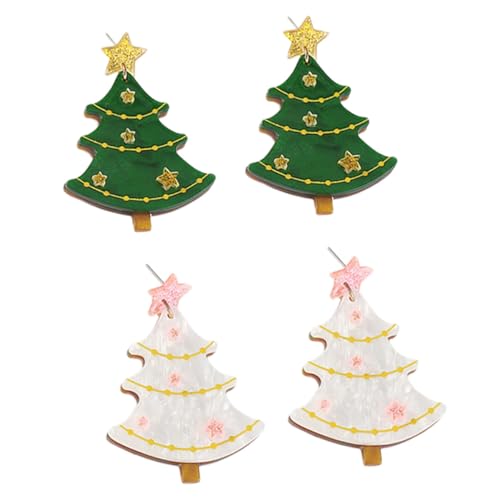 CLISPEED 2 Paare Weihnachtsbaum Ohrstecker Damen Ohrschmuck Leicht und Hautfreundlich Modisch Festliche Ohrringe für Frauen Teen Mädchen CLISPEED 2 Paare Weihnachtsbaum Ohrstecker Damen Ohrschmuck Leicht und Hautfreundlich Modisch Festliche Ohrringe für Frauen Teen Mädchen von CLISPEED