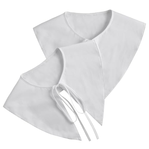 CLISPEED 2 STÜCK Abnehmbare Baumwoll kragen mit Spitzem Design Weicher Bequemer Blusenkragen im Palace stil für Frühling und Herbst Eleganter Fake Collar für Damenpullover und Blusen von CLISPEED