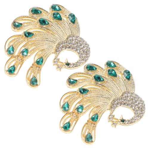 CLISPEED 2 STÜCK Peacock Brosche Damen mit Strass Vogelform Anstecknadeln aus Langlebiger Zinklegierung Eleganter Schalclip für Jacken Kleider Vielseitiger Schmuck für Alltag und Festtage von CLISPEED