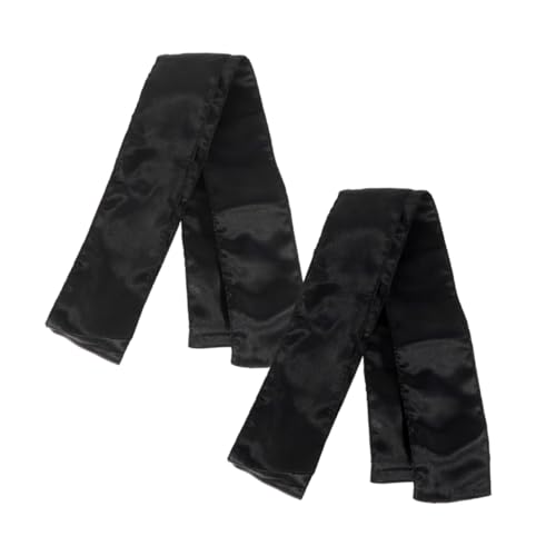 CLISPEED 2 STÜCK Satin Lang Kopfband für Perücken Damen Rutschfestes Haarschal Weiches Styling Zubehör Vielseitig Einsetzbar Leicht zu Reinigen Schwarzes Haarband von CLISPEED