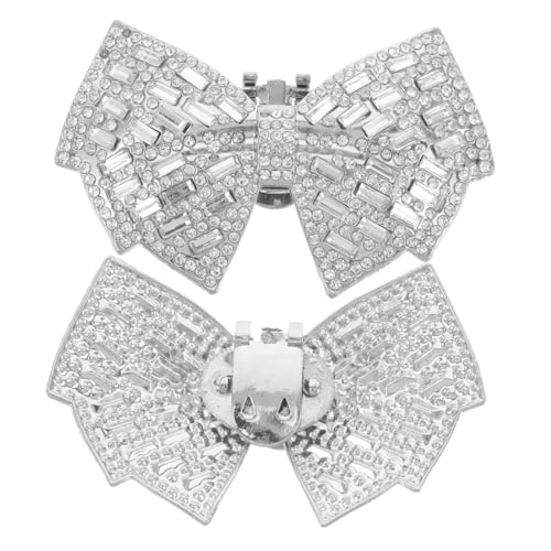 CLISPEED 2 STÜCK Teiliges Strass Schleifen Schuhclips Abnehmbare Schuhdekorationen für Damen Hochzeits und Partyzubehör für Schuhe von CLISPEED