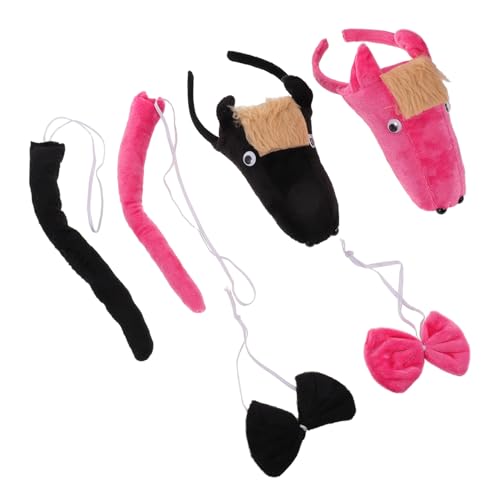 CLISPEED 2 Sätze Pferdekostüm Set mit Realistischer Pferdeschwanz Bequemer Pferdeohren Haarreif und Schleife Robustes Tierkostüm Zubehör für Halloween Fasching und Tiermottopartys von CLISPEED