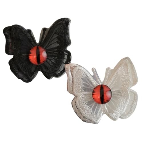 CLISPEED 2 Stck Gothic Haarspangen mit Rotem Augen Schmetterlingsmotiv Leichte Langlebige Haarklammern für Damen Dekorative Punk Haarschmuck für Alltag Party Foto und Fest von CLISPEED