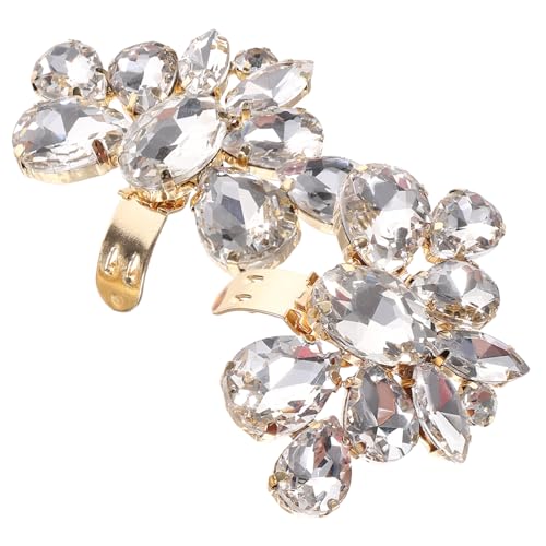 CLISPEED 2 Stck Hochzeit Schuhclips aus Kristalllegierung Abnehmbare Damenschuh dekoration Elegante Schuhcharms Einfache Befestigung für Braut Party Alltag von CLISPEED
