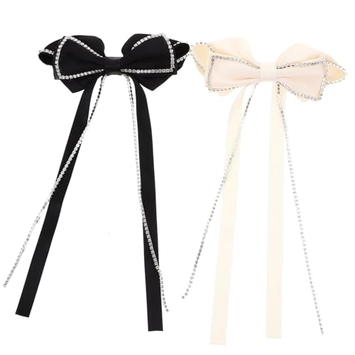 CLISPEED 2 Stck Strass Haarspangen mit Schleifen Design Rutschfest und Schonend Stilvolle Haarklammern für Damen für Hochzeit Geburtstag Abschlussfeier und Festliche Anlässe von CLISPEED