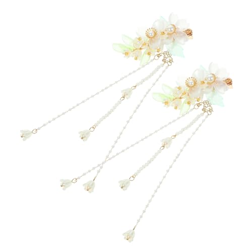 CLISPEED 2 Stck Teiliges Blumen haarspangen mit Quasten Chinesischer Stil Dekorative Haarklammern für Damen und Mädchen Geeignet für Dickes und Dünnes Haar Handgefertigt Passend zu Hanfu von CLISPEED