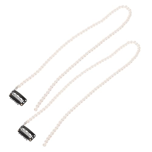 CLISPEED 2 Stck Teiliges Perlen Haarschmuck Langlebige Haarflechtkette Modisches Damen Haaraccessoire für Zöpfe Stilvolle Schmuckkette zur Haarverschönerung Vielseitig Tragbar bei Alltag von CLISPEED