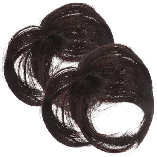 CLISPEED 2 Stück Damen Haarteil Top Of The Head Wiglet Glattes Haar Synthetische Haarteile für Dünner Werdendes Haar Einfach Anzuziehen mit Clips Realistisch und Bequem von CLISPEED