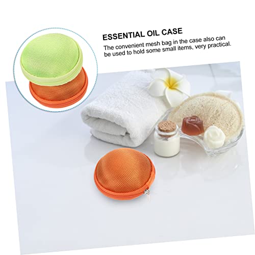 CLISPEED 2 Stück Ätherische Öle Tasche Flaschen Organizer Rund Wasserabweisend Stoßfest mit Reißverschluss Tragbar für Reise und Zuhause Eva Material für Flaschen von CLISPEED