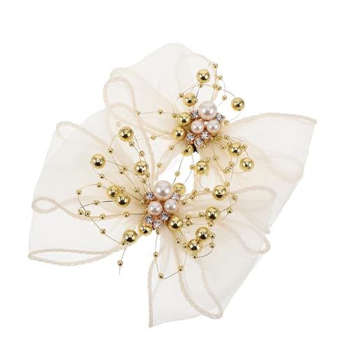 CLISPEED 2 Stück Abnehmbare Schleifen Schuhclips mit Perlen Schicke Schuhschnallen für Damen Vielseitiger Damenschuhschmuck für Hochzeit Party Brautmode und Alltag Modische von CLISPEED