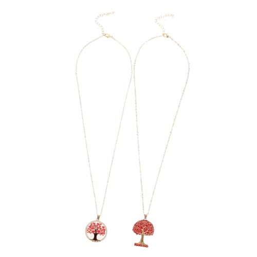 CLISPEED 2 Stück Baum Des Lebens Halskette für Mädchen Modisches Schmuckstück mit Filigranem Baum Anhänger Elegante Kupfer Ketten für Alltag und Besondere Anlässe von CLISPEED