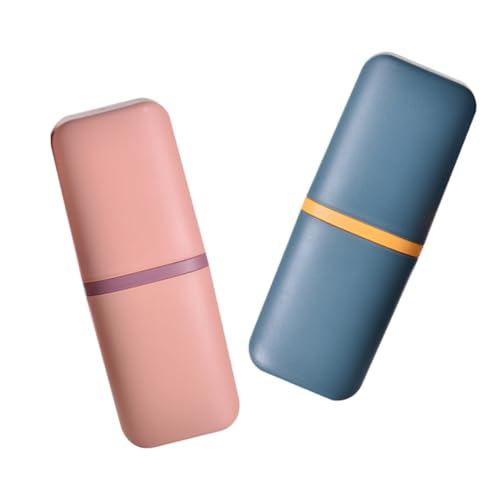 CLISPEED 2 Stück Becher Für Zahnbürsten Tragbare Zahnbürstenhülle Für Tragbare Zahnpasta Zahnbürsten Organizer Reise Zahnbürstenbecher Zahnbürstenhalter Reise von CLISPEED