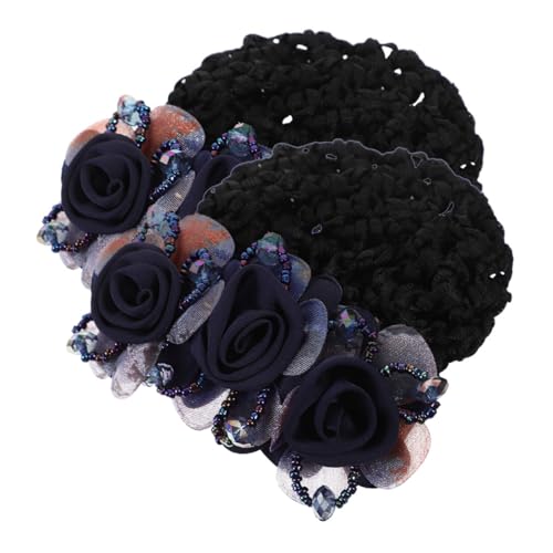 CLISPEED 2 Stück Blumen Haarnetz Clips Haarnetz für Dutt Damen Haarschmuck Stoffnetz Haarklammern Elegant und Stabil für Büro und Alltag Geeignet von CLISPEED