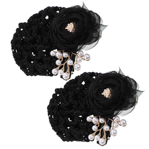 CLISPEED 2 Stück Blumen Haarnetz Haarspangen Damen Minimalistischer Stoffblüten Dutt haarschmuck Vielseitige Haarklammern für Anspruchsvolle Hochsteckfrisuren bei Festlichen Anlässen und von CLISPEED