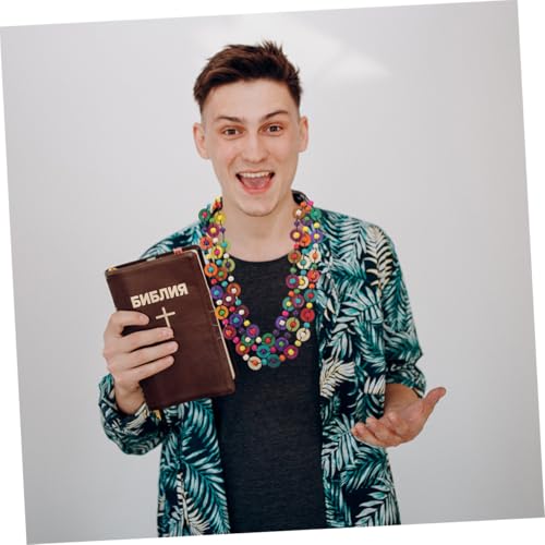 CLISPEED 2 Stück Boho Halskette Damen Bunte Holzperlen Kokosnuss Shell Ethno Schmuck Vintage Statement Valentinstag von CLISPEED