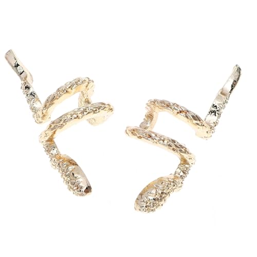CLISPEED 2 Stück Boho Schlange Ohrclips Piercing Vergoldet Kreative Hautfreundliche Ohrringe Damen Bequeme Accessoires für Alltag und von CLISPEED