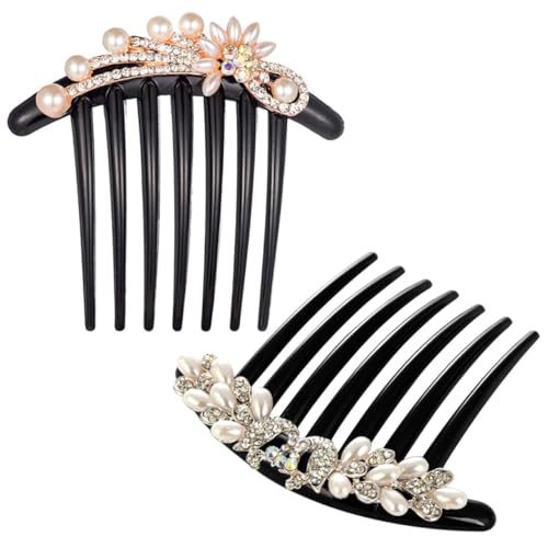 CLISPEED 2 Stück Braut Haarkamm Teilig Perlen Strass Hochzeit Haarschmuck Eleganter Brautschmuck Langlebig Hautfreundlich Geeignet für Hochzeit Party Festlichkeiten von CLISPEED