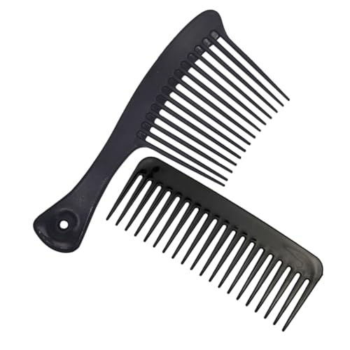 CLISPEED 2 Stück Breiter Zahnkamm Teiliges Ergonomisch Geformt Schmerzfrei für Lockiges und Glattes Haar Geeignet Haarkamm Friseur Werkzeug für Damen und Herren von CLISPEED