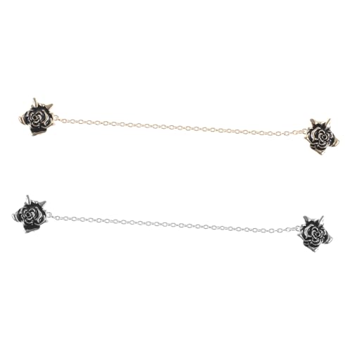 CLISPEED 2 Stück Broschen Kleid Schal Clips Vielseitige Cardigan und Pullover Clips Modische Kragen Spangen für Damen und Herren Hochwertige Silber und Goldfarbene Anstecknadeln von CLISPEED