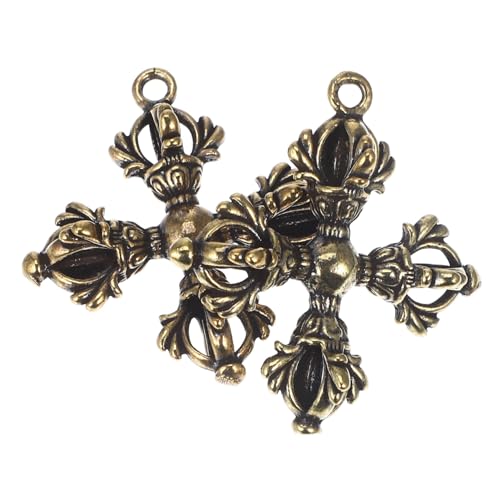 CLISPEED 2 Stück Buddhismus Schlüsselanhänger Messing Vintage Vajra Anhänger für Taschen Schlüssel und Dekoration Religiöse Deko mit Feiner Handwerkskunst von CLISPEED