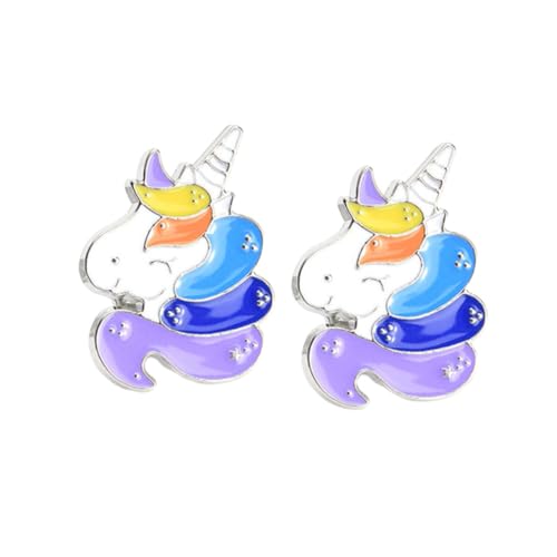 CLISPEED 2 Stück Bunte Cartoon Einhorn Broschen Anstecknadeln für Mädchen Brustnadeln Langlebig und Vielseitig für Kleidung Taschen Hüte Schals Geeignet von CLISPEED