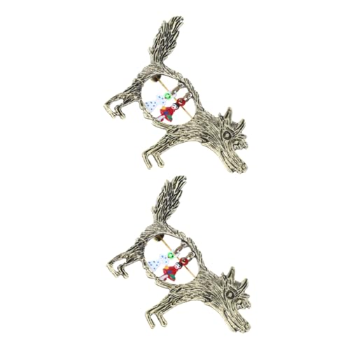 CLISPEED 2 Stück Cartoon Wolf Brosche Vintage Anstecknadel für Damen und Herren für Kleidung Jacken für von CLISPEED