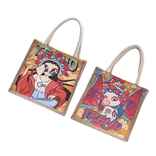 CLISPEED 2 Stück Chinesische Stil Einkaufstasche Tote Handtasche Canvas für Damen und Mädchen für Shopping Reisen und Alltag Vielseitig Einsetzbar mit Kreativem Design CLISPEED 2 Stück Chinesische Stil Einkaufstasche Tote Handtasche Canvas für Damen und Mädchen für Shopping Reisen und Alltag Vielseitig Einsetzbar mit Kreativem Design von CLISPEED
