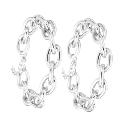 CLISPEED 2 Stück Chunky Metal Choker Retro Punk Link Chain Halskette Damen Geometrisches Design Minimalistischer Stil Robuste Aluminiumkette für Frauen und Mädchen CLISPEED 2 Stück Chunky Metal Choker Retro Punk Link Chain Halskette Damen Geometrisches Design Minimalistischer Stil Robuste Aluminiumkette für Frauen und Mädchen von CLISPEED