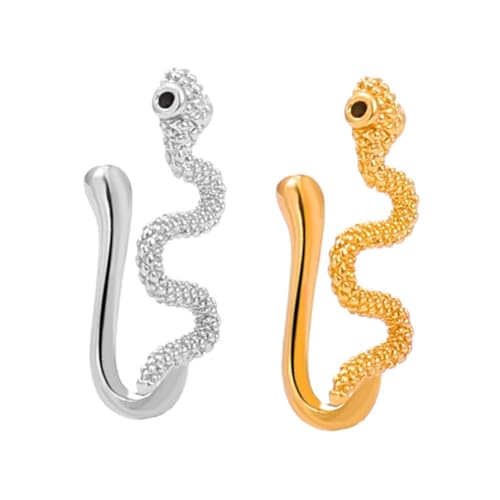 CLISPEED 2 Stück Clip Nose Ring Damen Kupfer Nicht Piercing Nasenring Leicht Komfortabel Modisches Schmuckstück Schmerz Für Stilbewusste Frauen CLISPEED 2 Stück Clip Nose Ring Damen Kupfer Nicht Piercing Nasenring Leicht Komfortabel Modisches Schmuckstück Schmerz Für Stilbewusste Frauen von CLISPEED