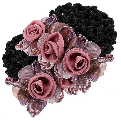 CLISPEED 2 Stück Damen Haarknoten Abdeckung Blumen Haarnetz Robuste Haaraccessoires für Dünnes und Dickes Haar für Formelle und Lässige Anlässe von CLISPEED