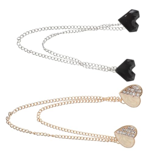 CLISPEED 2 Stück Damen Herz Brosche mit Strass und Quasten Eleganter Anstecker für Jacke Schal Pullover für Festliche Anlässe und Alltägliche Outfits von CLISPEED