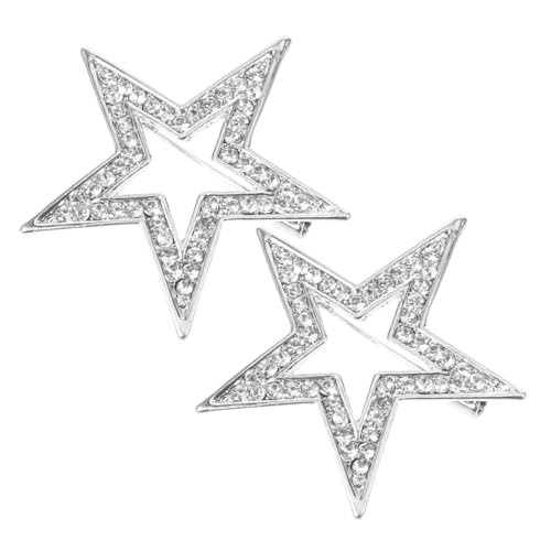 CLISPEED 2 Stück Damen Stern Broschen aus Langlebiger Legierung Funkelnde Strass Anstecknadeln für Anzug Kleid Casual Vielseitig Kombinierbar Stilvolle Schmuckaccessoires zu Muttertag von CLISPEED