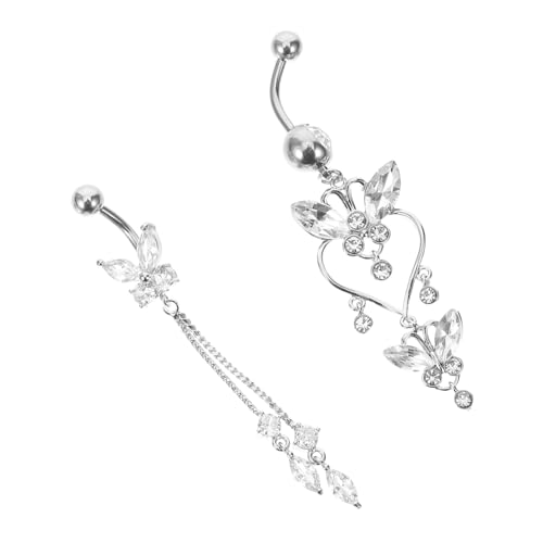 CLISPEED 2 Stück Dangling Bauchnabelpiercing Teilig Damen Nabelring mit Funkelnden Zirkonia Quasten Leicht Langlebig Sicher für Party Club Strand und Alltagsschmuck CLISPEED 2 Stück Dangling Bauchnabelpiercing Teilig Damen Nabelring mit Funkelnden Zirkonia Quasten Leicht Langlebig Sicher für Party Club Strand und Alltagsschmuck von CLISPEED