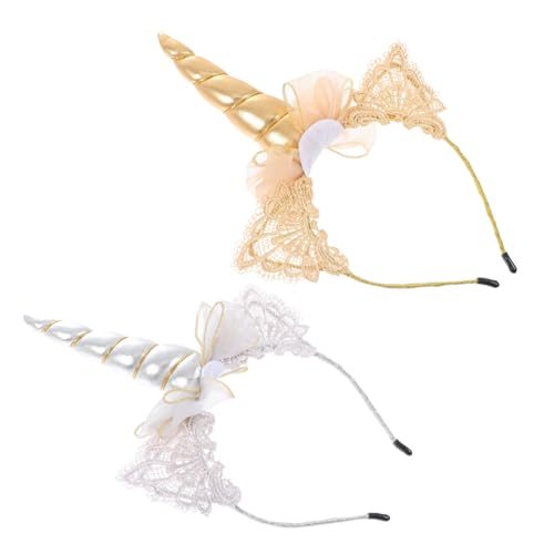 CLISPEED 2 Stück Einhorn Stirnbänder für Kinder Lustige Haarreifen für Party Cosplay und Karneval Leicht Sicher und Stabil im Haar von CLISPEED