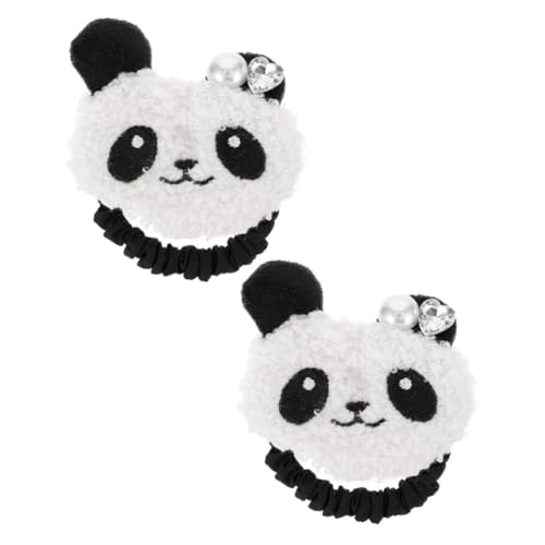 CLISPEED 2 Stück Elastische Panda Haarbänder für Mädchen Langlebige Cartoon Haargummis mit Süßem Tierdesign Weiche Dehnbare Haarschleifen Modisches Haaraccessoire für Damen von CLISPEED