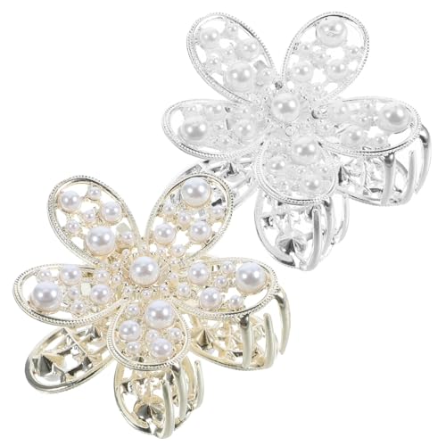 CLISPEED 2 Stück Elegante Blumen haarklammern aus Langlebiger Legierung Hohles Design Gold und Silber Vielseitig für Haarlängen Modische Haarschmuck accessoires für Frauen von CLISPEED