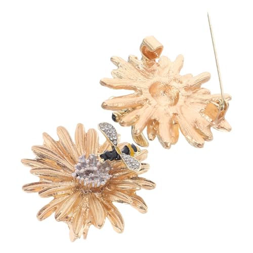 CLISPEED 2 Stück Elegante Broschen mit Gänseblümchen Bienenmotiv Metall-emaille Pins mit Sicherheitsnadel Modische Anstecknadeln für Damen Kleidung Schal und Anzug Accessoires von CLISPEED