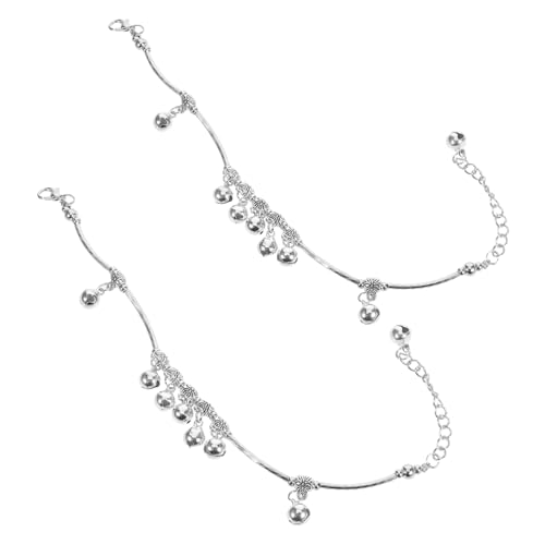 CLISPEED 2 Stück Ethnische Glocken Fußkettchen Verstellbare Boho Barefoot Schmuck für Frauen für Tanzaufführungen Events und Tanzpraxis von CLISPEED